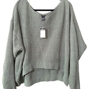 Cozy Green And Mauve Sweater